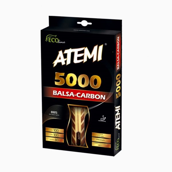 Ракетка для настільного тенісу ATEMI 5000 конічна Balsa-Carbon • Sportek.UA