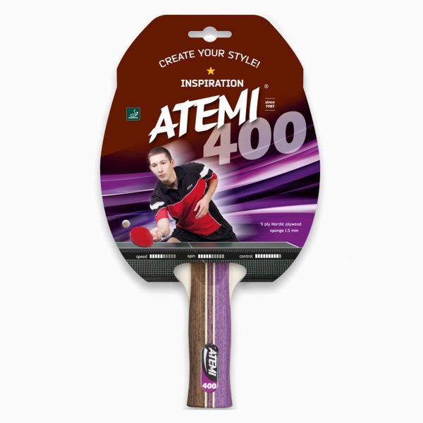 Ракетка для настільного тенісу ATEMI 400 анатомічна * INSPIRATION